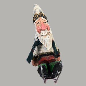 David Frykman Woodland Ice Skating Santa Figurine Vintage